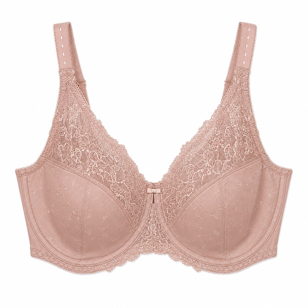 DELIMIRA Lace Minimizer Bra Nude Pink Underwire 34H NWT‎